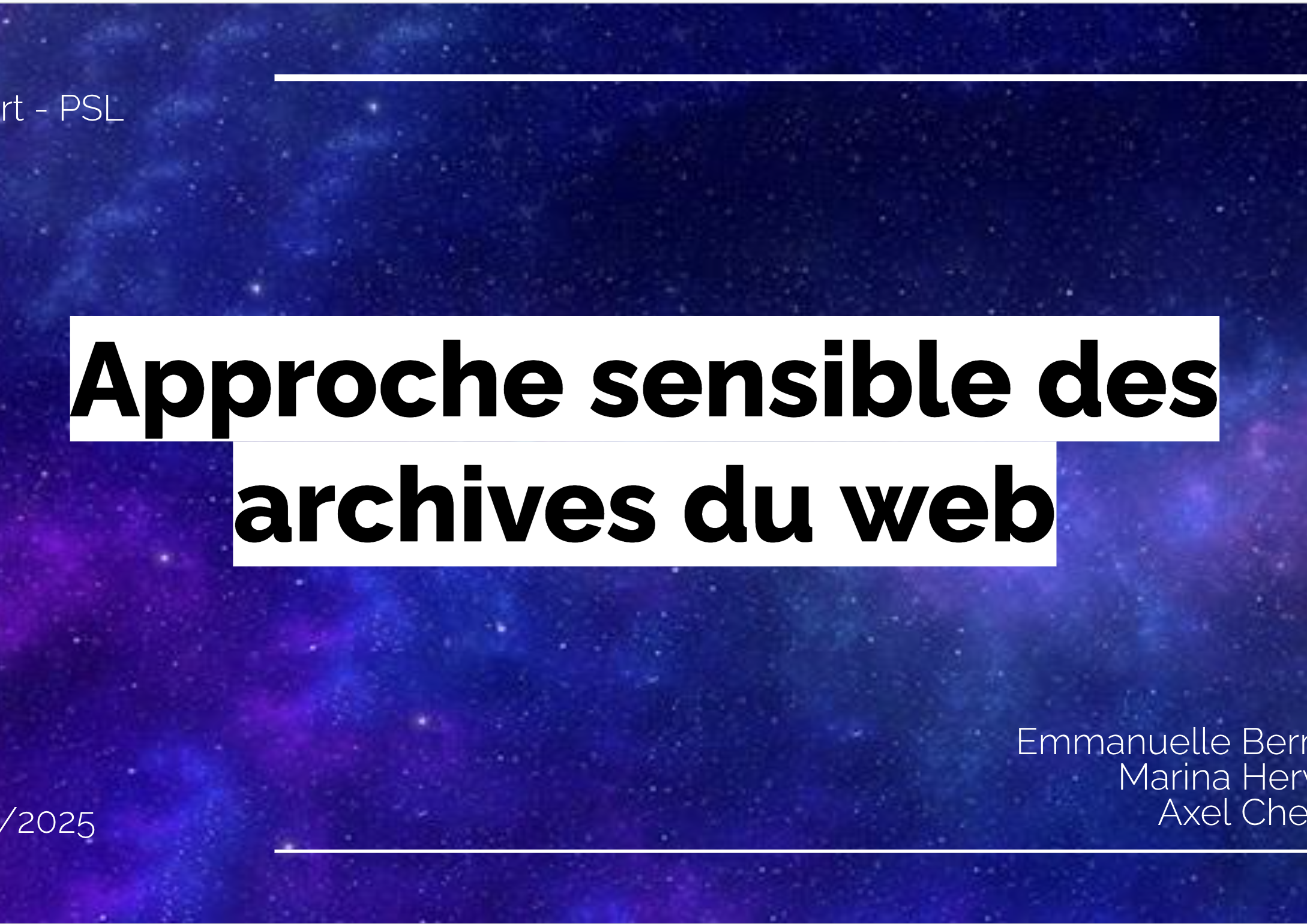 Sensitive approaches of web archives : skyblogs